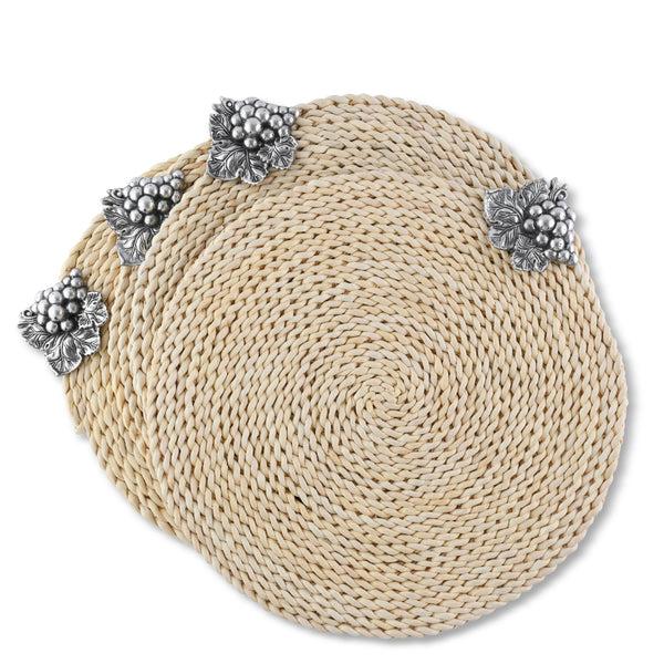 arthur court Grape Twisted Seagrass Placemats - set of 4
