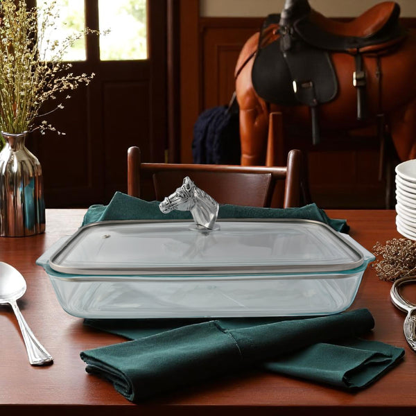 Arthur Court Horse Head With Pyrex 3 Quart Baking Dish