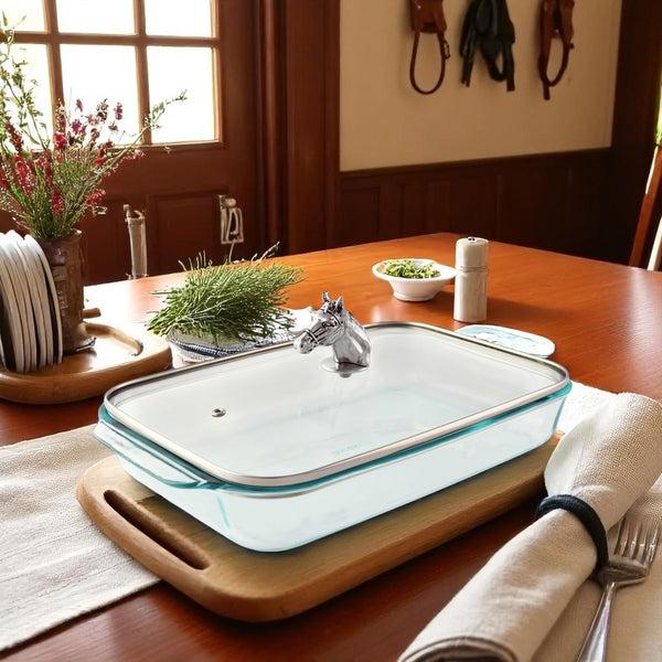 Arthur Court Horse Head With Pyrex 3 Quart Baking Dish