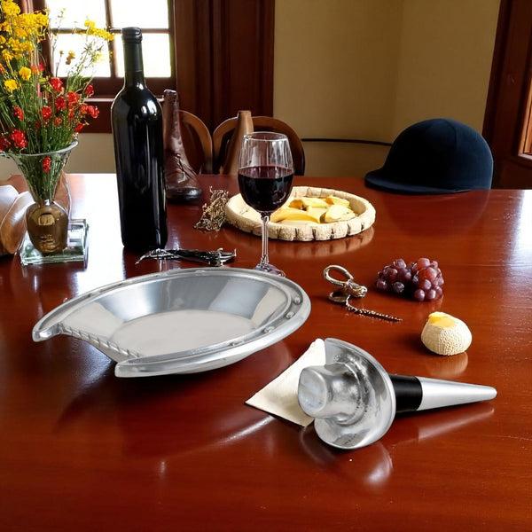 Arthur Court Horseshoe Wine Coaster And Hat Stopper Set