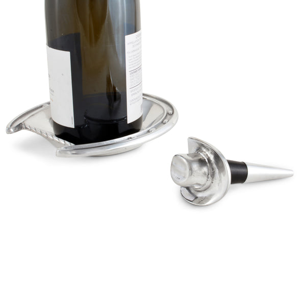 Arthur Court Horseshoe Wine Coaster And Hat Stopper Set