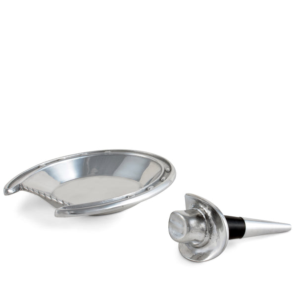 arthur court Horseshoe Wine Coaster and Hat Stopper Set