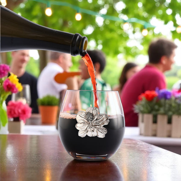 Arthur Court Magnolia Stemless Wine Glasses - Set Of 4