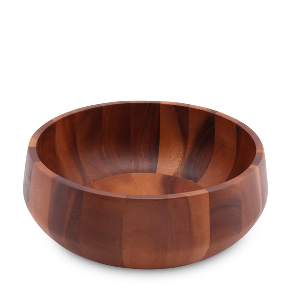 arthur court Modern Round Acacia Wood Salad Bowl Large