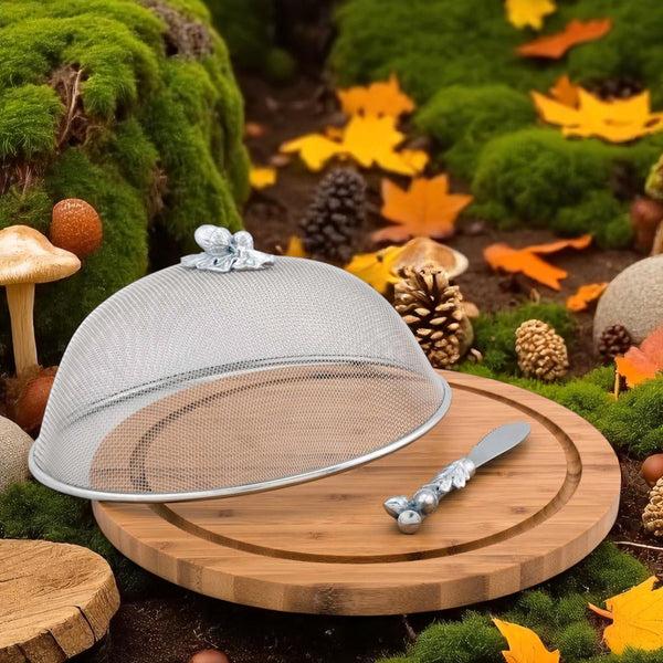 Arthur Court Oak Leaf 3 Piece Picnic Cheese Board / Spreader