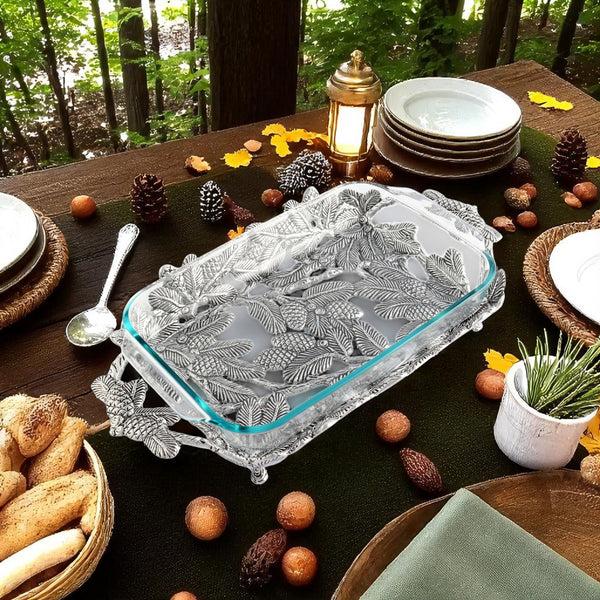 Arthur Court Pine Cone Forest Casserole 3 Quart Holder