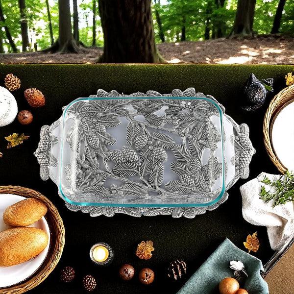 Arthur Court Pine Cone Forest Casserole 3 Quart Holder