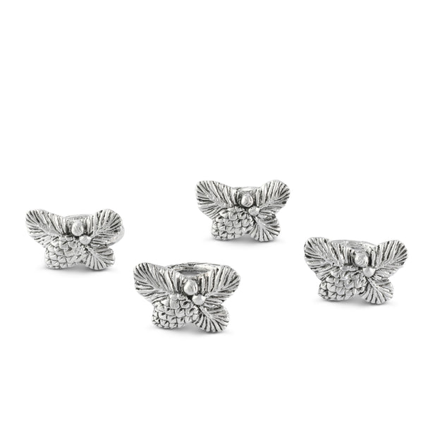 arthur court Pine Cone Forest Pattern Napkin Rings Set of 4