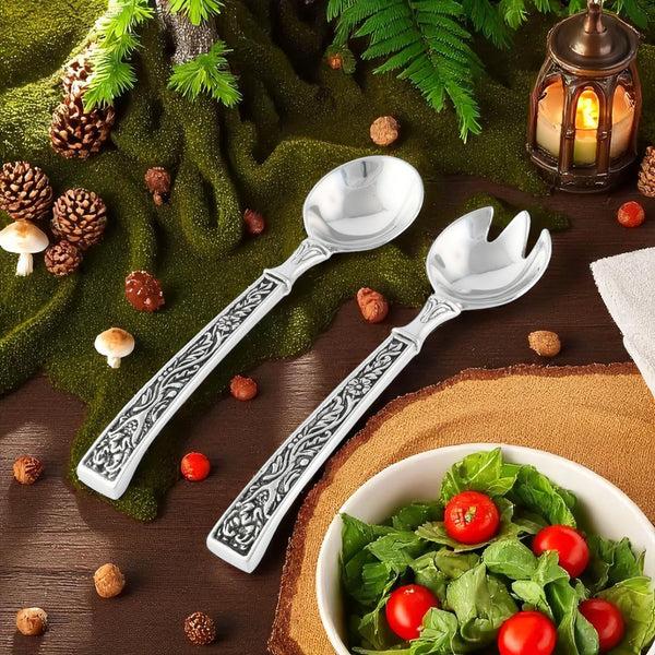 Arthur Court Pine Cone Forest Salad Bowl Set With Servers