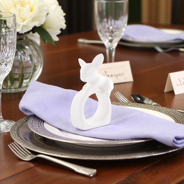 Arthur Court Porcelain Climbing Bunny Napkin Rings - Set Of 4