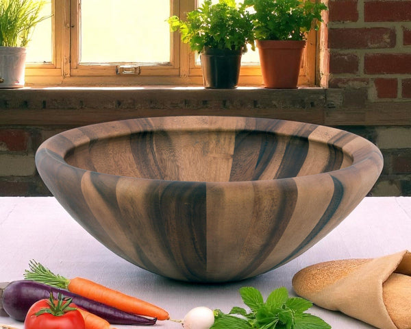 Arthur Court Salinas Style Wooden Acacia Salad Bowl Large
