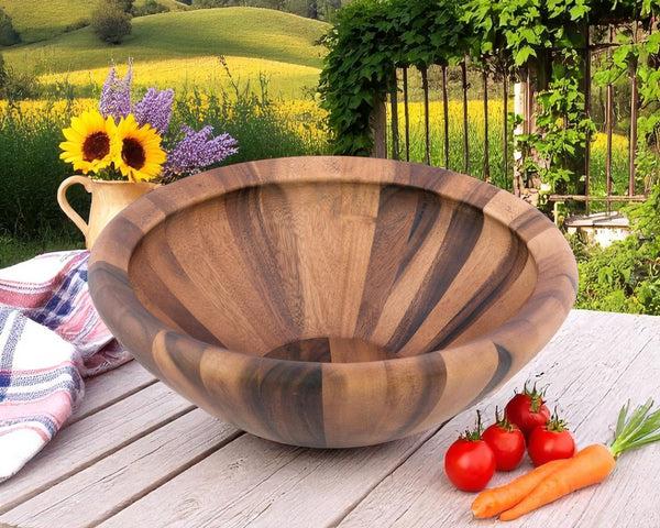 Arthur Court Salinas Style Wooden Acacia Salad Bowl Large