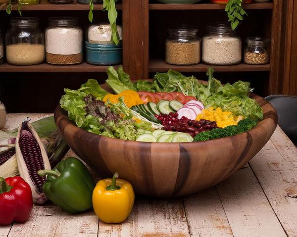 Arthur Court Salinas Style Wooden Acacia Salad Bowl Large