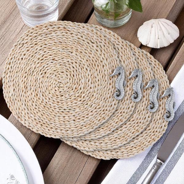 Arthur Court Sea Horse Twisted Seagrass Placemats - Set Of 4