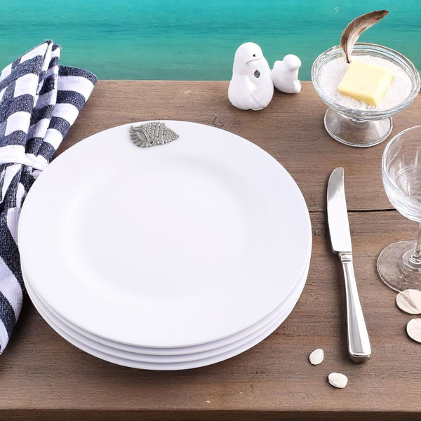 Arthur Court Sea Shell Melamine Lunch Plates - Set Of 4