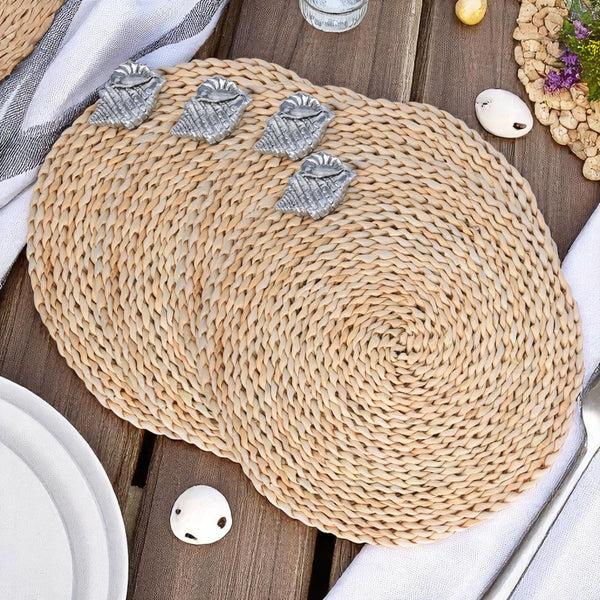 Arthur Court Sea Shell Twisted Seagrass Placemats - Set Of 4