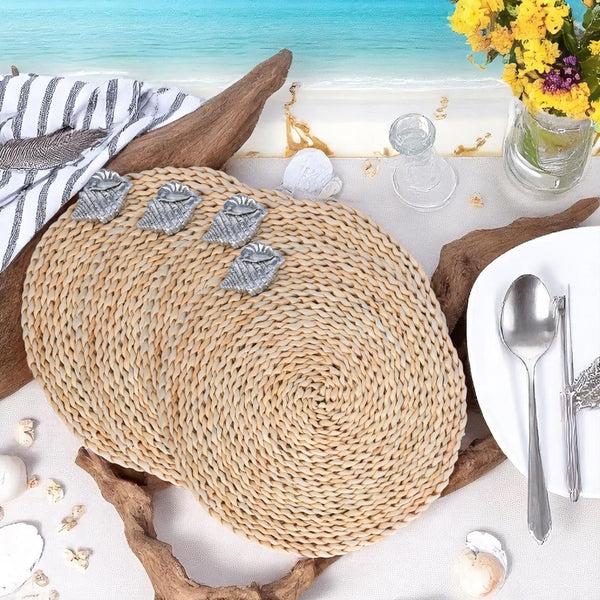 Arthur Court Sea Shell Twisted Seagrass Placemats - Set Of 4
