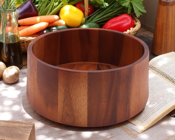 Arthur Court Tulip Shape Acacia Wood Salad Bowl Large