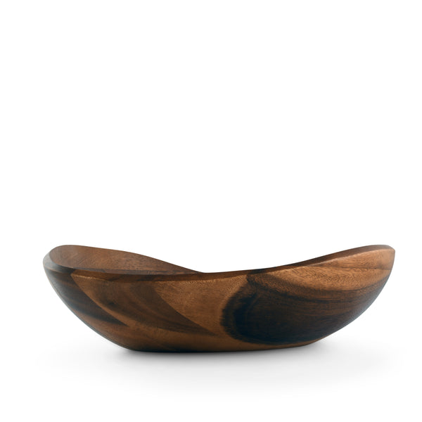 Arthur Court Wave Pattern Large Acacia Wood Salad Bowl