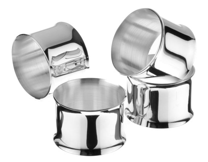 arthur price Arthur Price For The Table Set of 4 napkin rings with curved edges - Silver Plated