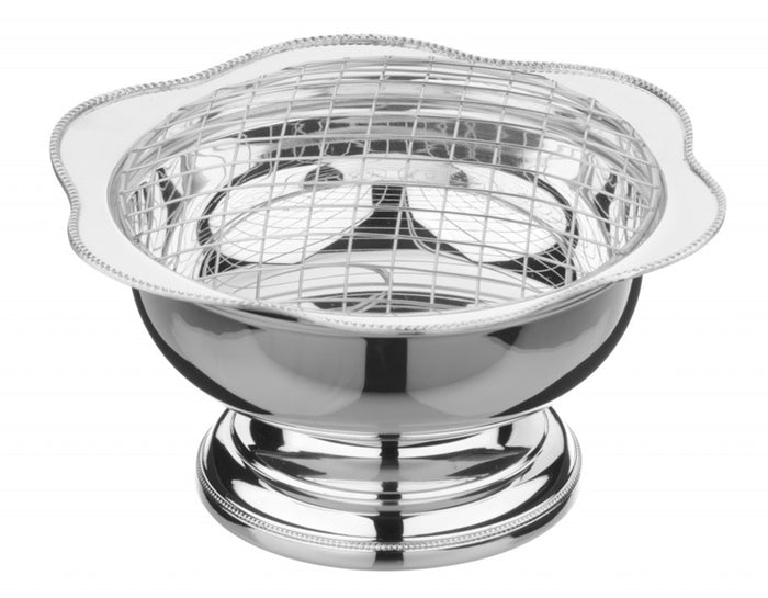 arthur price Arthur Price of England 8" Mounted Rose Bowl with Net and Bead Border - Silver Plated