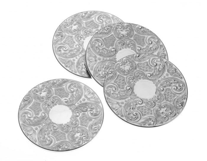 arthur price Arthur Price of England Set of 4 Drinks Mats - Silver Plated