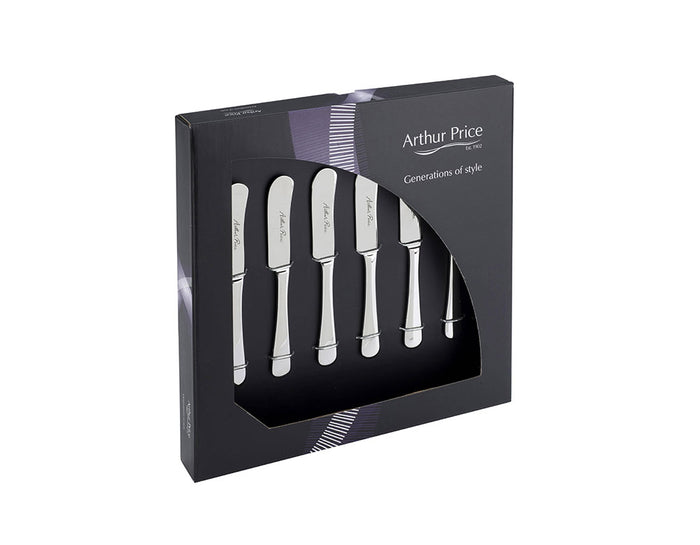 arthur price Arthur Price Signature Camelot Box of 6 Butter Spreaders - Stainless Steel / Single