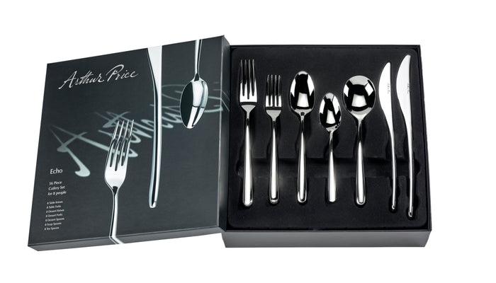 Arthur Price Arthur Price Signature Echo 56-Piece Boxed Set - Stainless Steel / Boxed / 8 Person Place Setting
