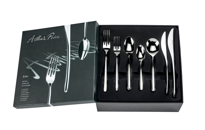 Arthur Price Arthur Price Signature Echo 84-Piece Boxed Set - Stainless Steel / Boxed / 12 Person Place Setting