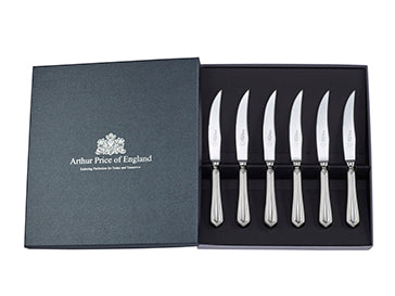 Arthur Price Chester Box Of 6 Steak Knives Arthur Price Of England - Stainless Steel / Single