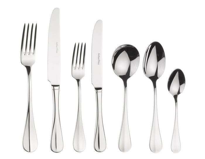 arthur price Everyday Classic Baguette 7 Piece Place Set - Stainless Steel / Boxed / Single Person Place Setting