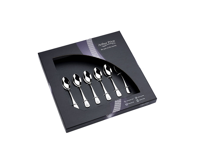 arthur price Everyday Classic Baguette Box of 6 Coffee Spoons - Stainless Steel / Single