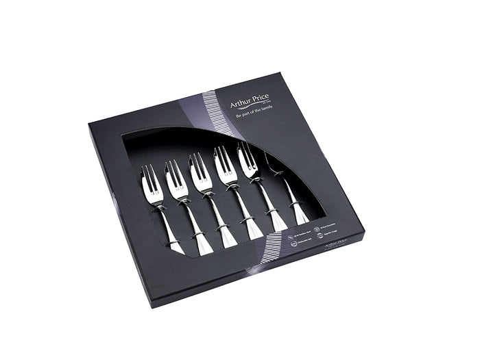arthur price Everyday Classic Baguette Box of 6 Pastry Forks - Stainless Steel / Single