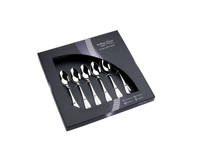arthur price Everyday Classic Baguette Box of 6 Teaspoons - Stainless Steel / Single