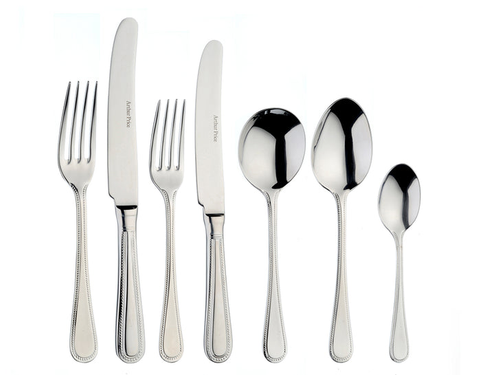 arthur price Everyday Classic Bead 7 Piece Set - Stainless Steel / Boxed / Single Person Place Setting