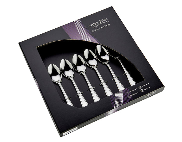 arthur price Everyday Classic Bead Set Of 6 Teaspoons - Stainless Steel / Single