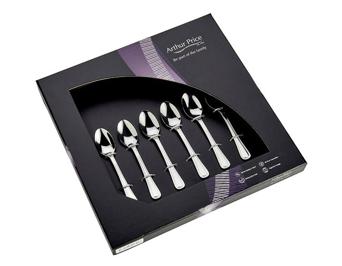 arthur price Everyday Classic Britannia Set of 6 Coffee Spoons - Stainless Steel / Single