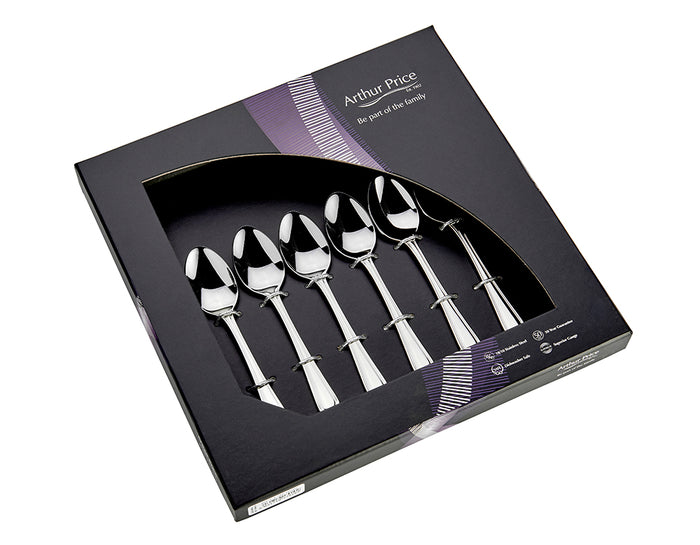 arthur price Everyday Classic Britannia Set of 6 Teaspoons - Stainless Steel / Single