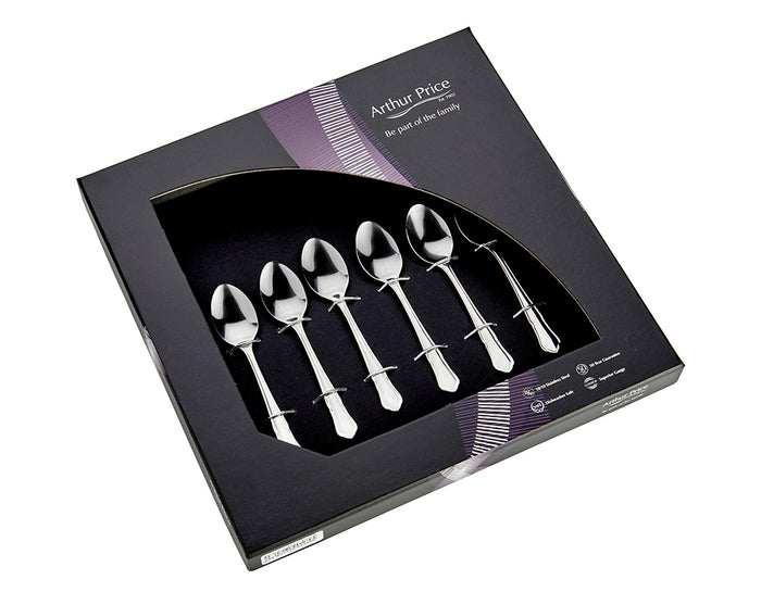 arthur price Everyday Classic Dubarry Set of 6 Coffee Spoons - Stainless Steel / Single