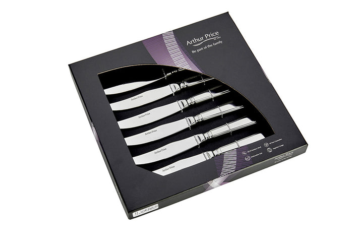 arthur price Everyday Classic Grecian Box of 6 Steak knives - Stainless Steel / Single