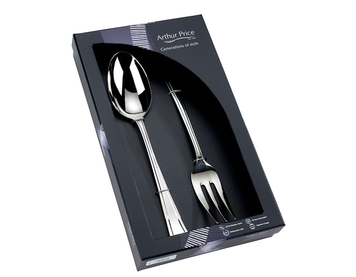 arthur price Everyday Classic Grecian Box of Large Serving Spoon and Fork (New) - Stainless Steel / Single