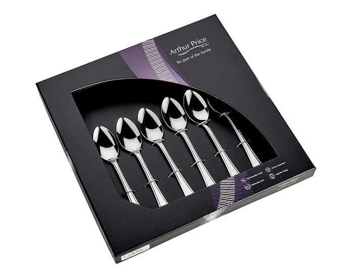 arthur price Everyday Classic Grecian Set of 6 Teaspoons - Stainless Steel / Single