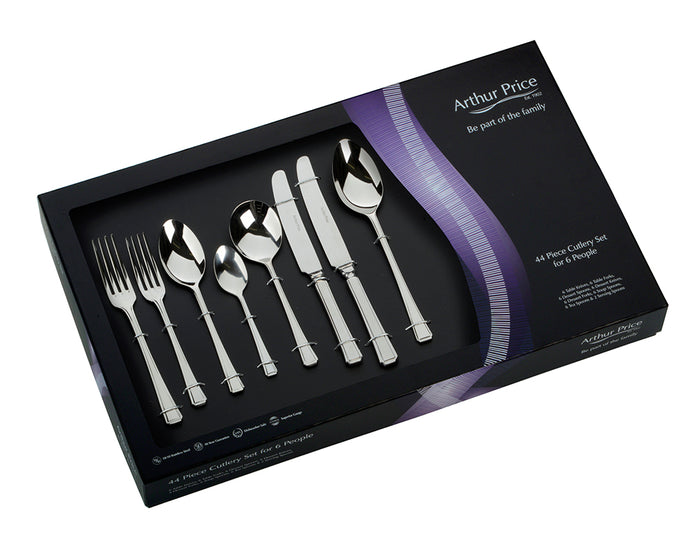 arthur price Everyday Classic Harley 44 Piece Boxed Set - Stainless Steel / Boxed / 6 Person Place Setting