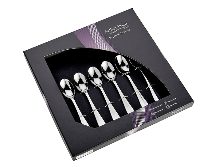 arthur price Everyday Classic Rattail Set Of 6 Coffee Spoons - Stainless Steel / Single