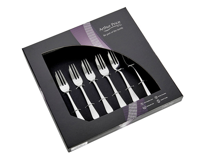 arthur price Everyday Classic Rattail Set Of 6 Pastry Forks - Stainless Steel / Single