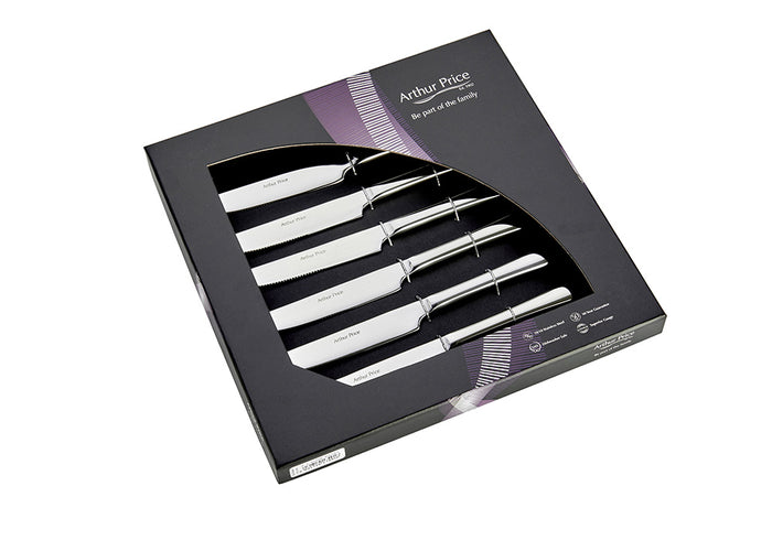 arthur price Everyday Classic Willow Box of 6 Steak knives - Stainless Steel / Single
