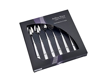 arthur price Everyday Classic Willow Set of 6 Long Drink Spoons - Stainless Steel