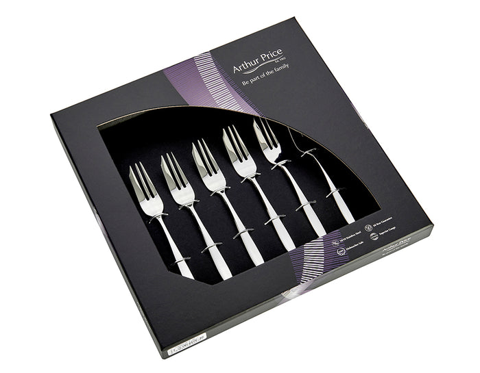arthur price Everyday Classic Willow Set Of 6 Pastry Forks - Stainless Steel / Single