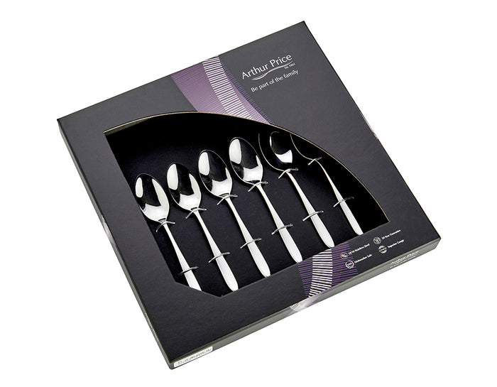arthur price Everyday Classic Willow Set Of 6 Teaspoons - Stainless Steel / Single