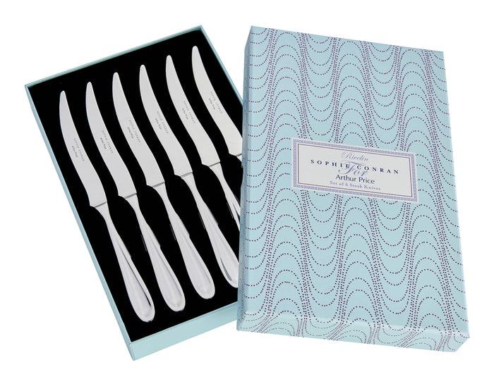 arthur price Sophie Conran Rivelin Set of 6 Steak Knives - Stainless Steel / Single